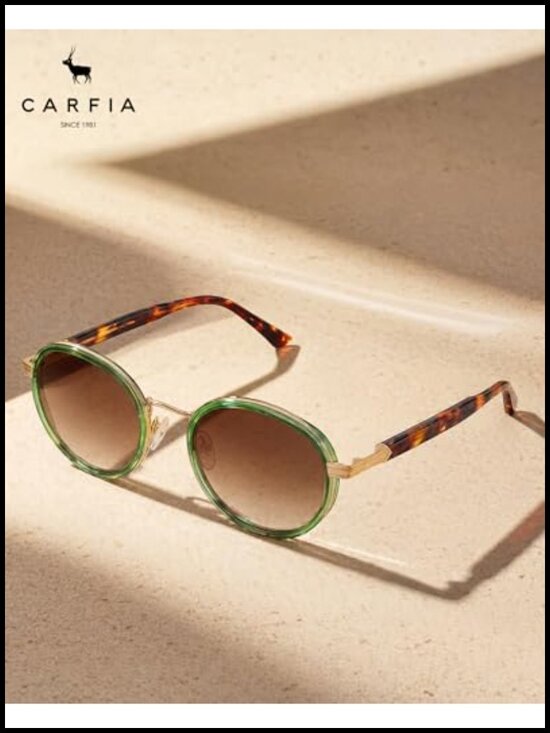 Retro Round Sunglasses for Women Polarized UV Protection Acetate-Metal Frame main image 5